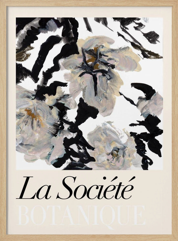 La Société Botanique Zwarte en witte en crèmekleurige bloemen 2 | Poster