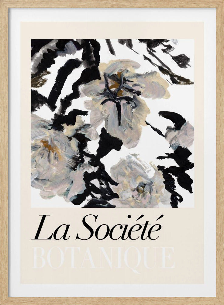 La Société Botanique Zwarte en witte en crèmekleurige bloemen 2 | Poster