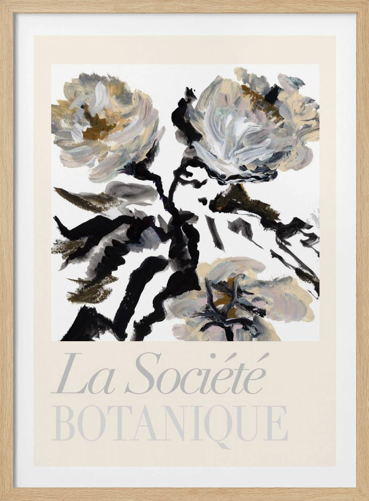 La Société Botanique Zwarte, witte en crèmekleurige bloemen | Poster