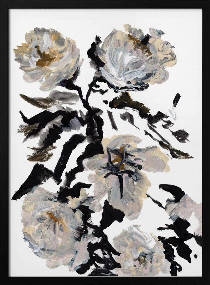 Le Jardin Botanique Zwart-witte bloem | Poster