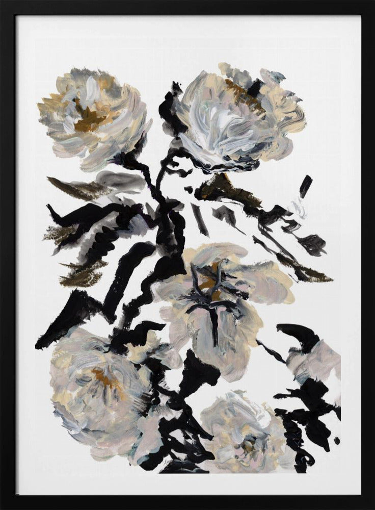 Le Jardin Botanique Zwart-witte bloem | Poster