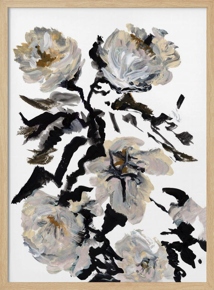 Le Jardin Botanique Zwart-witte bloem | Poster