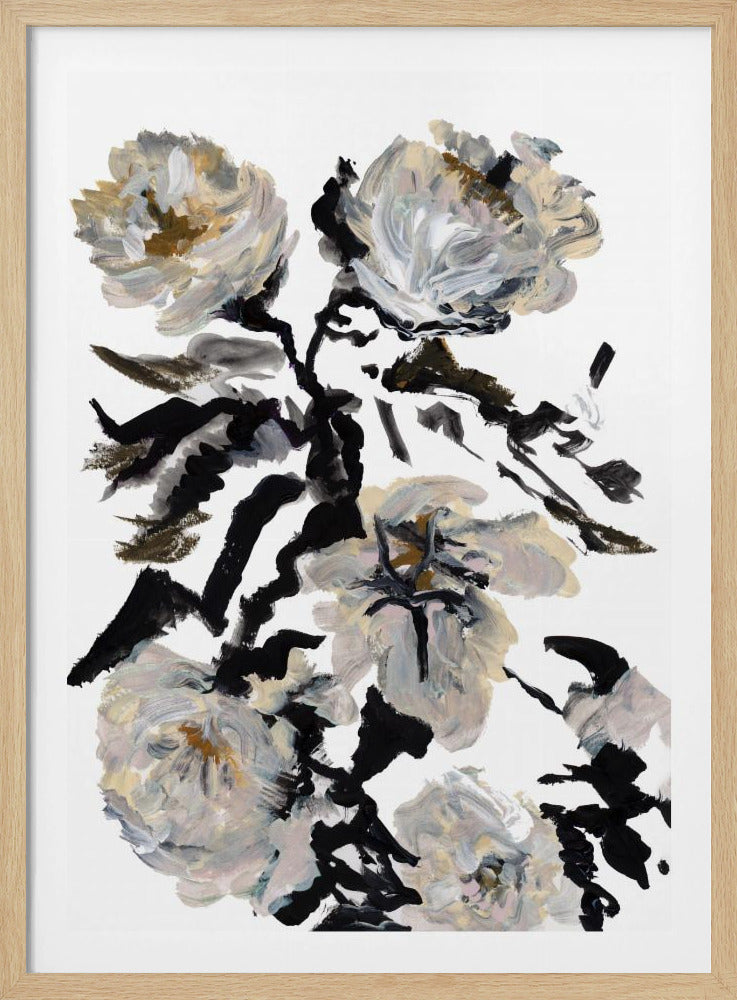 Le Jardin Botanique Zwart-witte bloem | Poster