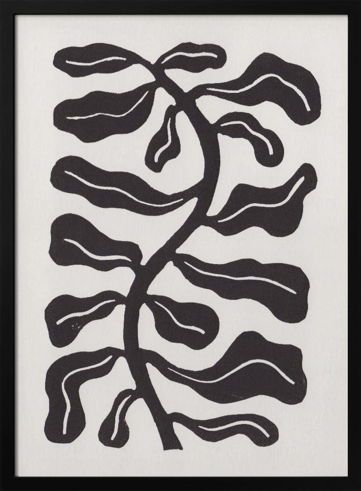 Wind Kissed Plant / Krijtbord Zwart | Poster
