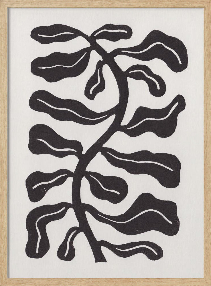 Wind Kissed Plant / Krijtbord Zwart | Poster