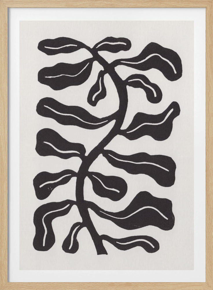 Wind Kissed Plant / Krijtbord Zwart | Poster