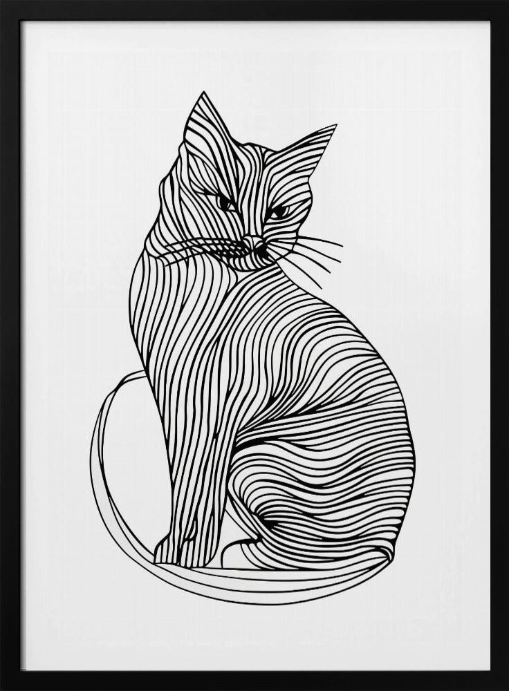 Lijnenkunst Kat | Poster