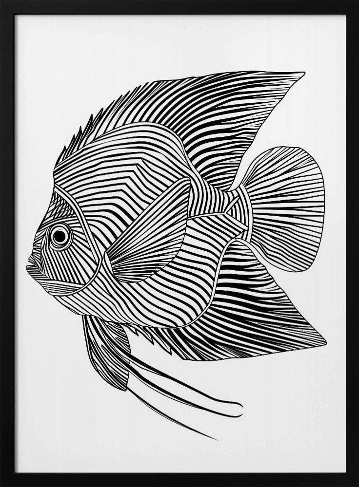 Lijnenkunst Vis | Poster