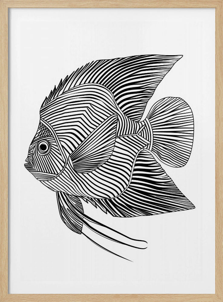 Lijnenkunst Vis | Poster