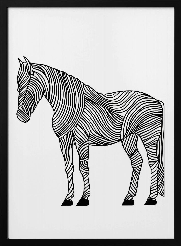Lijnenkunst Paard | Poster