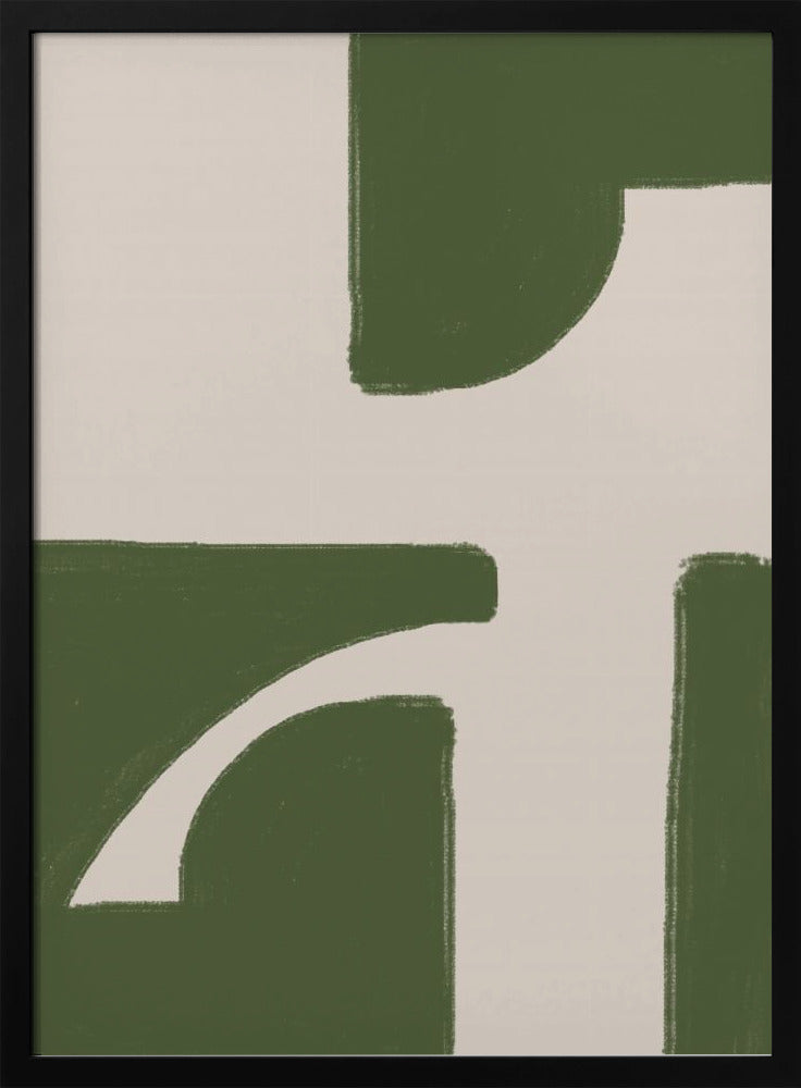 Groene geometrische stroom | Poster
