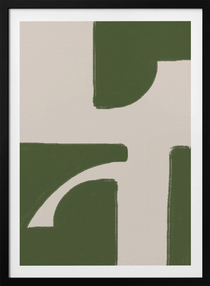 Groene geometrische stroom | Poster