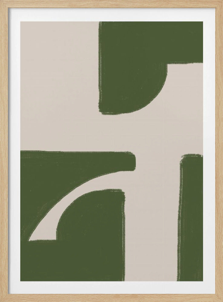 Groene geometrische stroom | Poster