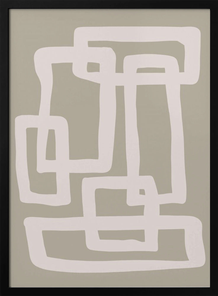 Saliegroene abstracte vormen | Poster