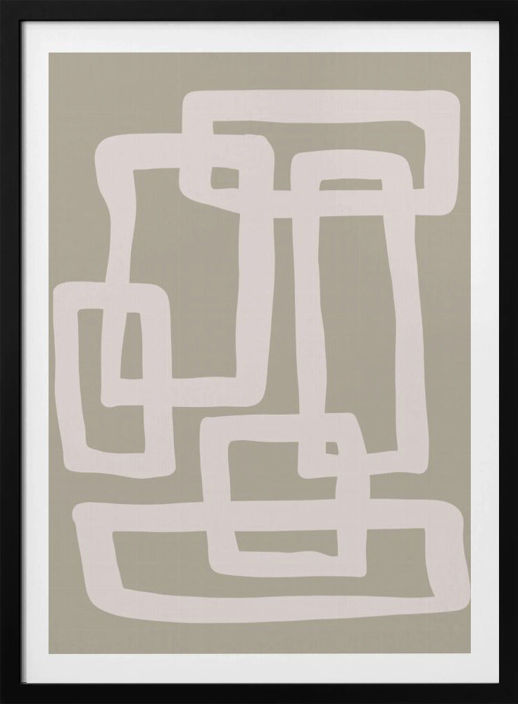 Saliegroene abstracte vormen | Poster