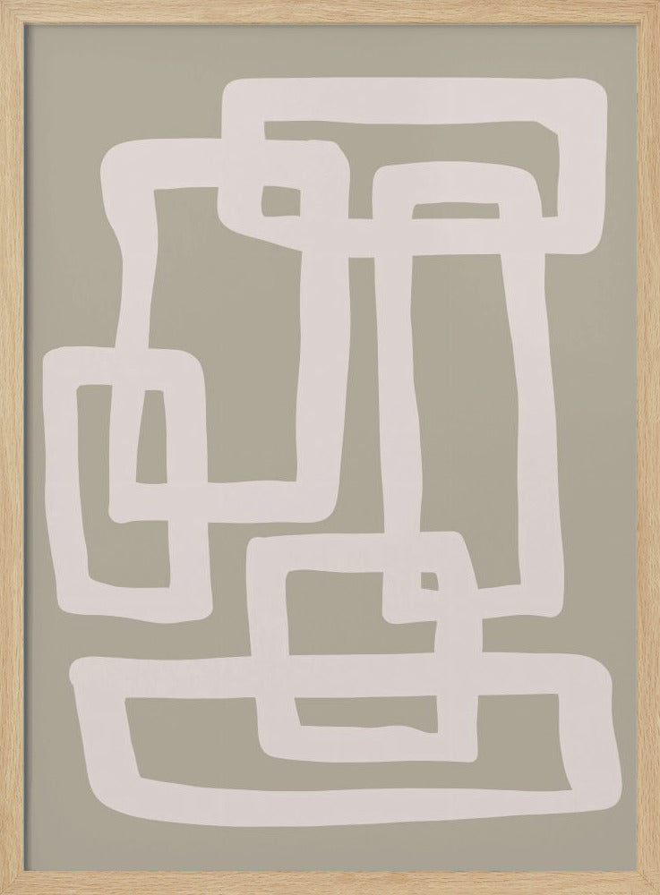 Saliegroene abstracte vormen | Poster