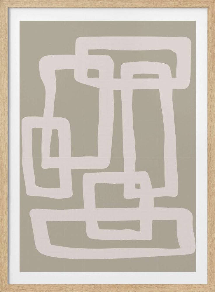 Saliegroene abstracte vormen | Poster
