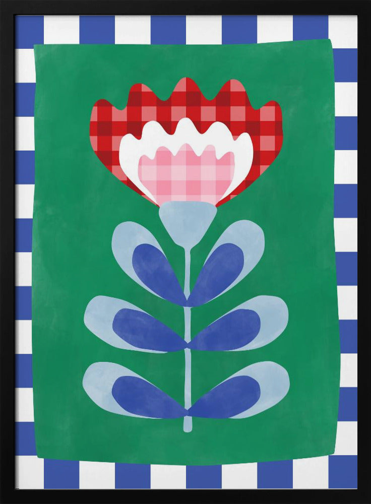 Bloemmotief met opvallende geometrische vormen | Poster