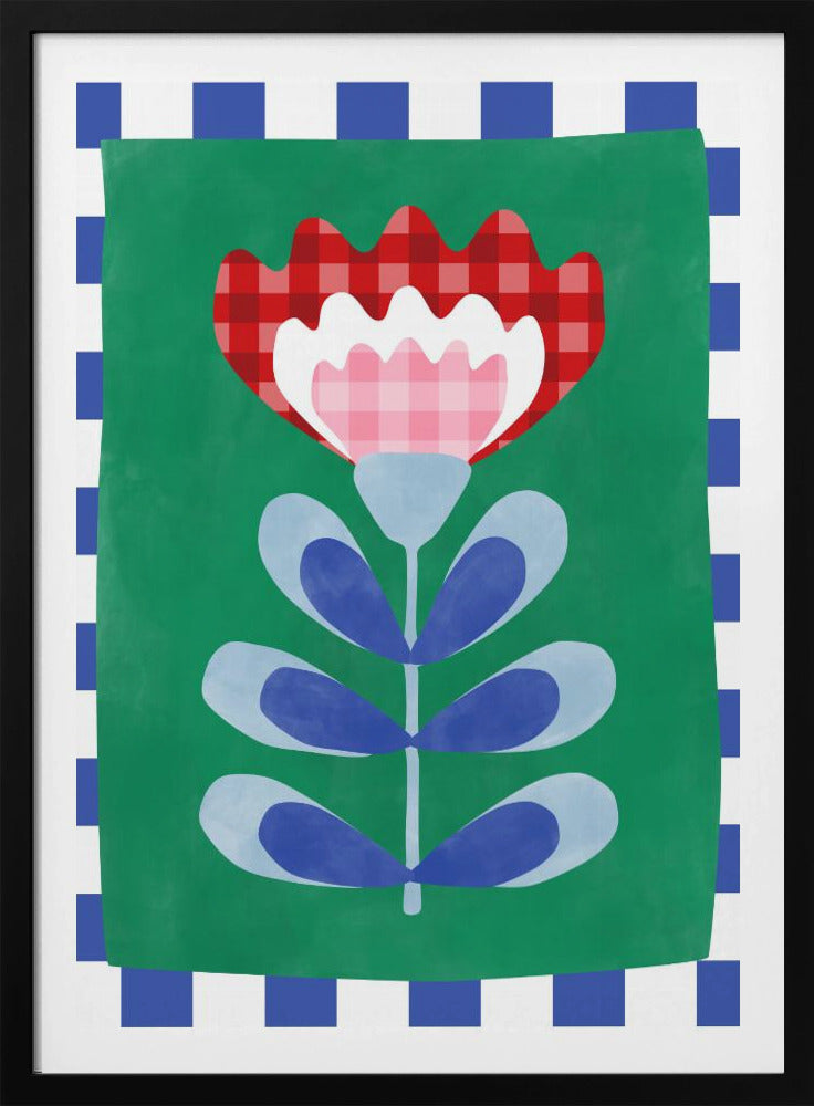 Bloemmotief met opvallende geometrische vormen | Poster