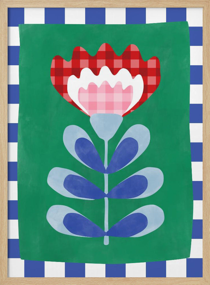 Bloemmotief met opvallende geometrische vormen | Poster