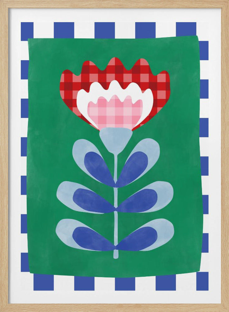 Bloemmotief met opvallende geometrische vormen | Poster