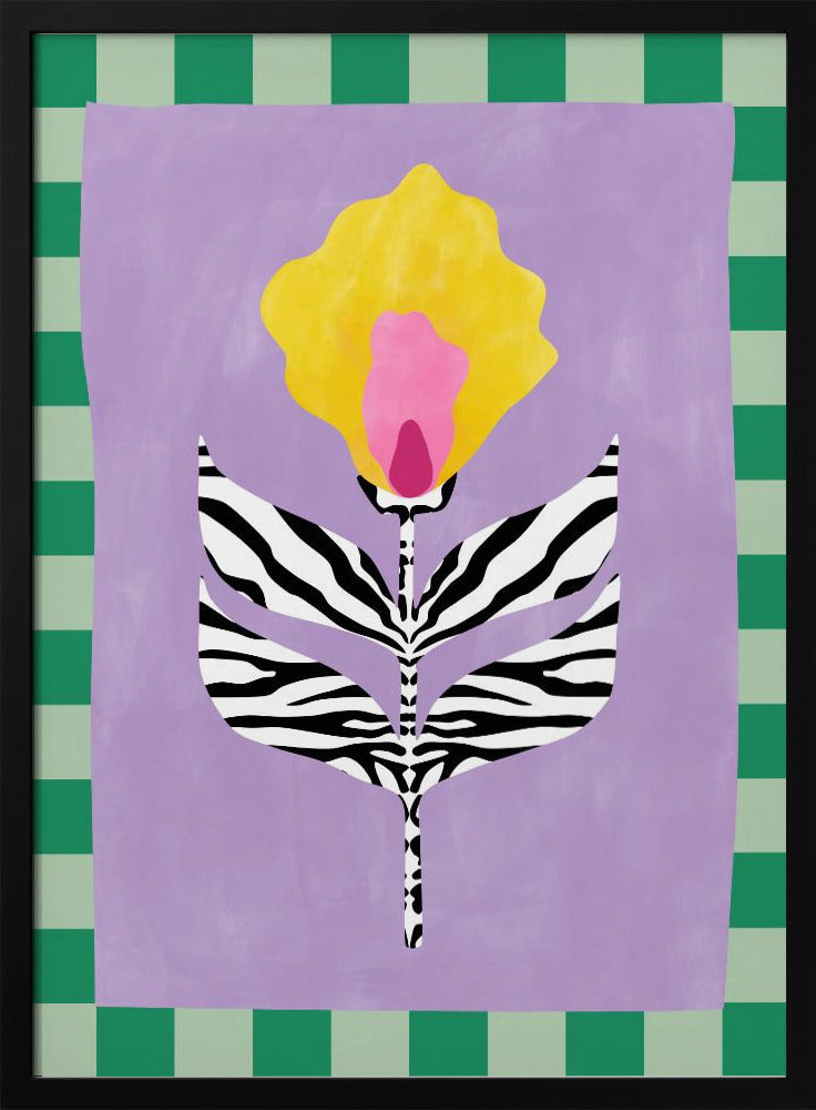 Bloem met zebrapatroonbladeren | Poster
