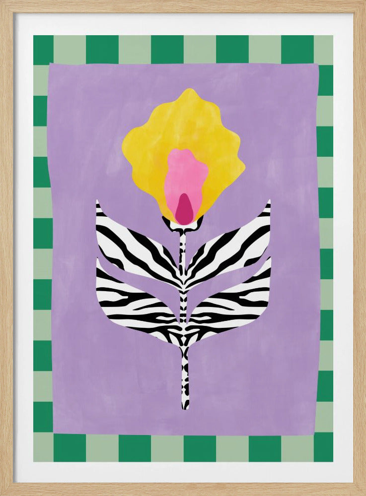 Bloem met zebrapatroonbladeren | Poster