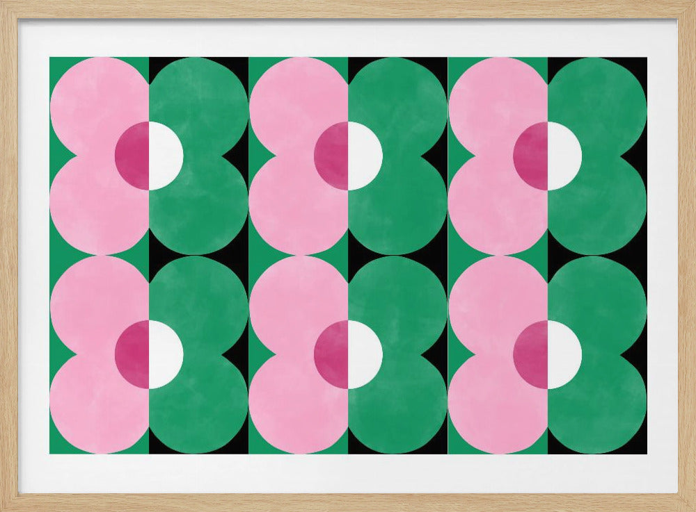 Bloemengeometrievormen | Poster