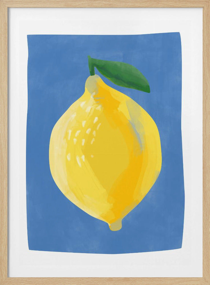 Simplistisch schilderij van een citroen | Poster