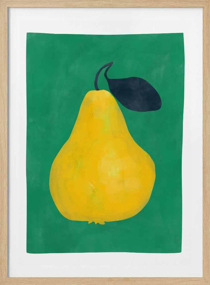 Minimalistische gele peer | Poster
