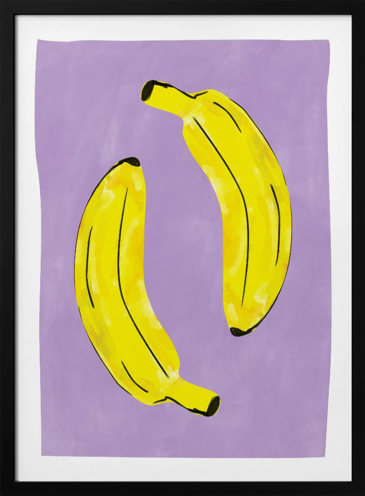 Twee felgele bananen | Poster