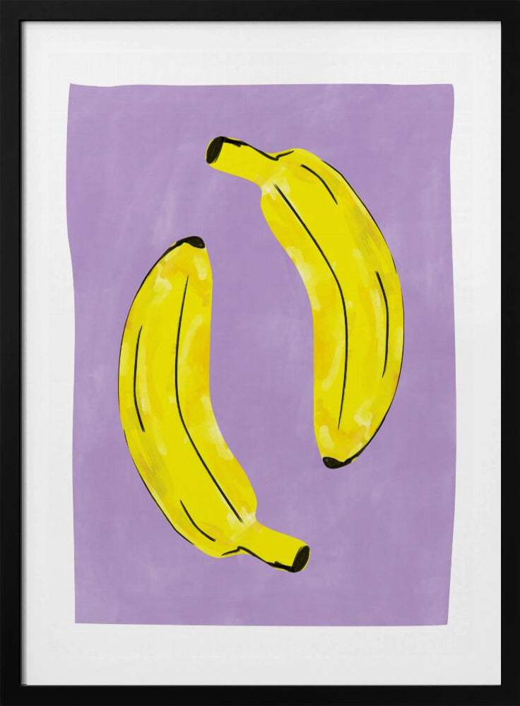 Twee felgele bananen | Poster