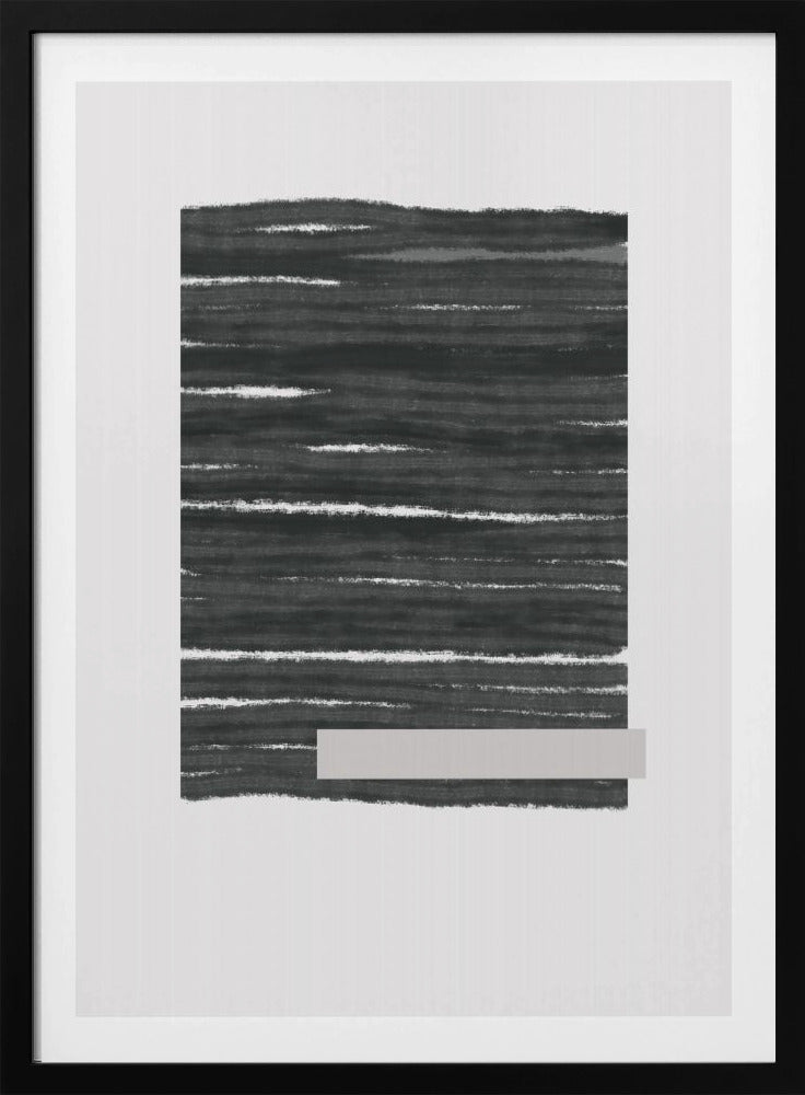 Zwarte horizontale penseelstreken | Poster
