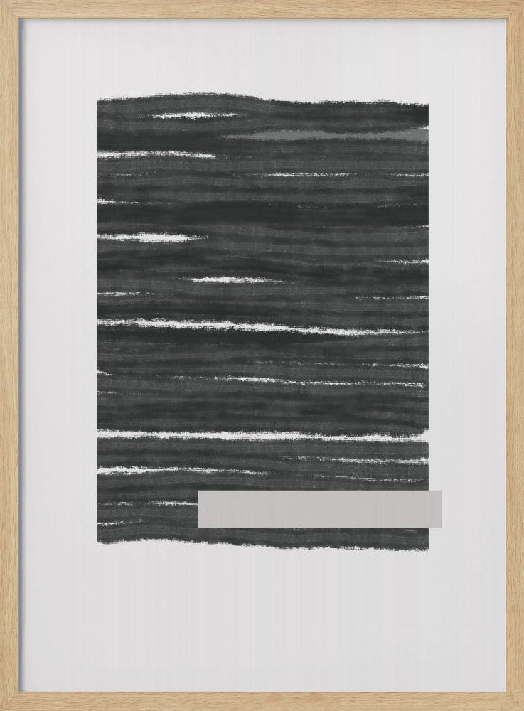 Zwarte horizontale penseelstreken | Poster