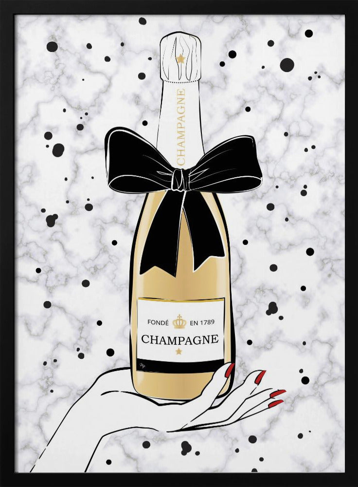 Champagne vasthouden | Poster