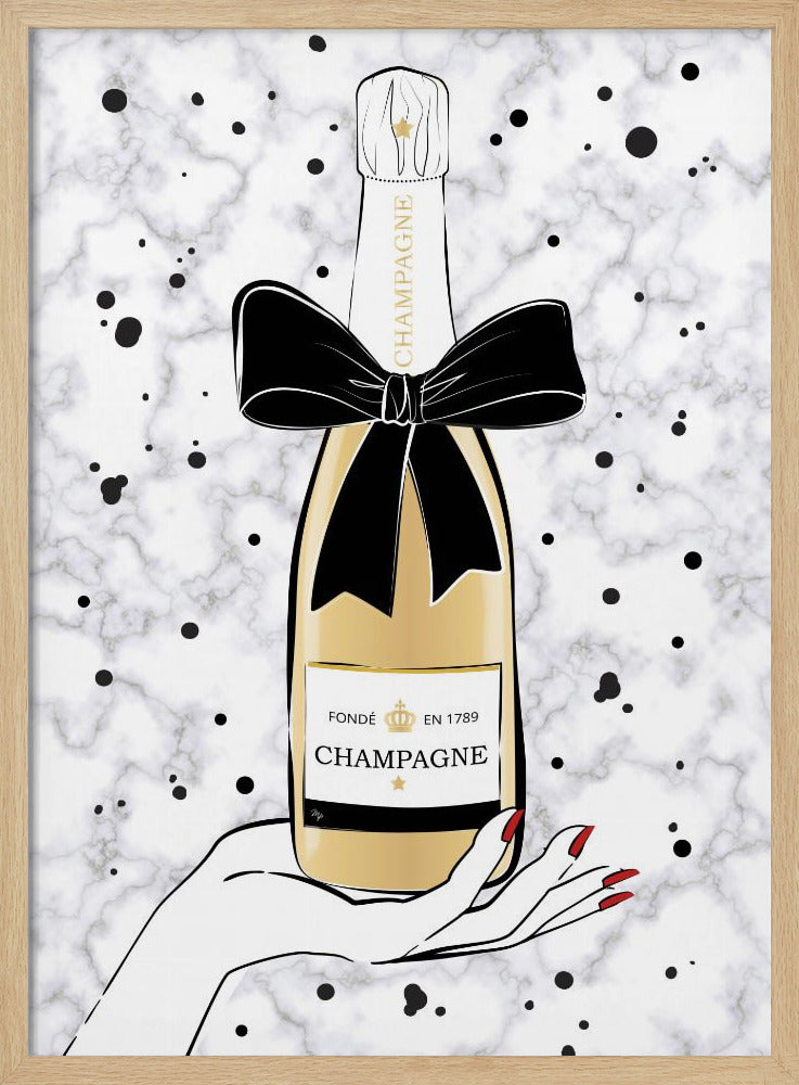 Champagne vasthouden | Poster