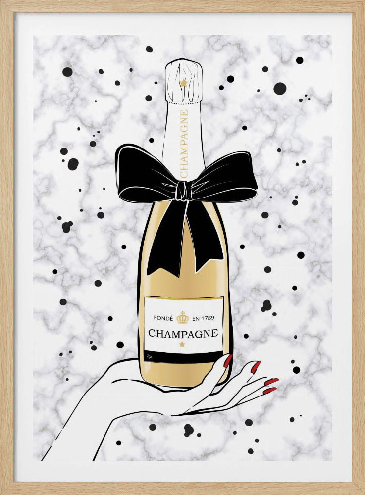 Champagne vasthouden | Poster