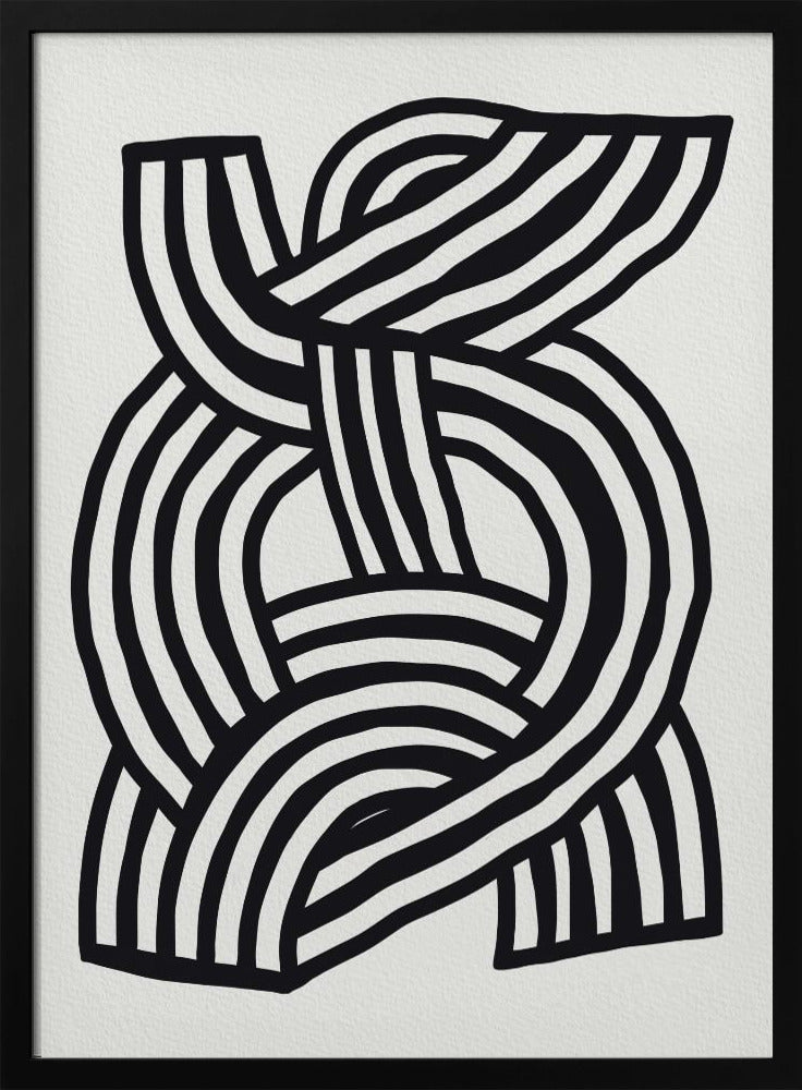 Mid-Century Modern Abstract Lijnkunst Schilderij | Poster