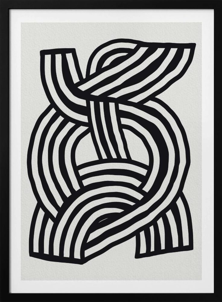Mid-Century Modern Abstract Lijnkunst Schilderij | Poster