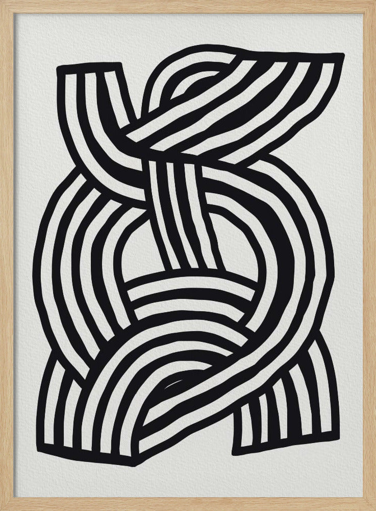 Mid-Century Modern Abstract Lijnkunst Schilderij | Poster