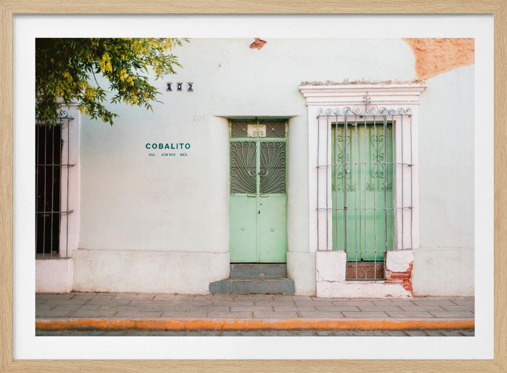 Oaxacan street | Colorful pastel Mexico photography | Poster