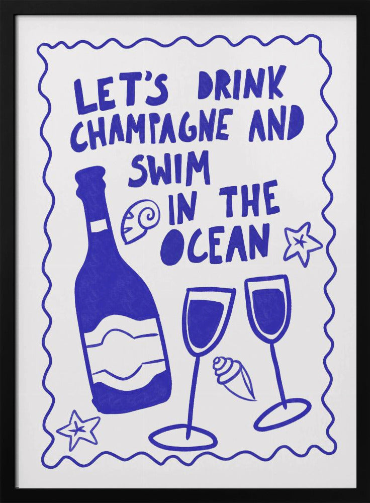 Champagne en Oceaan | Poster