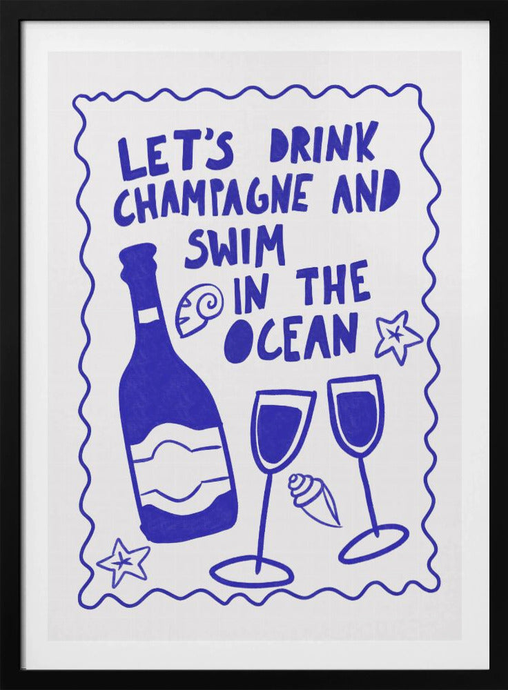 Champagne en Oceaan | Poster