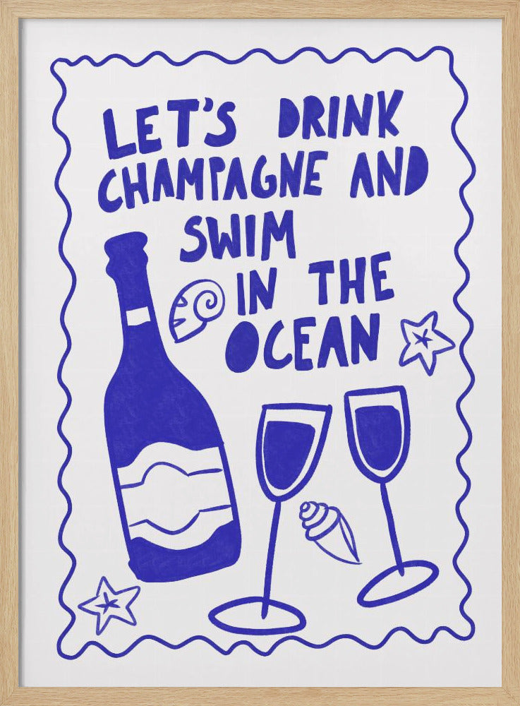 Champagne en Oceaan | Poster