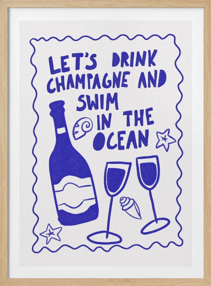 Champagne en Oceaan | Poster