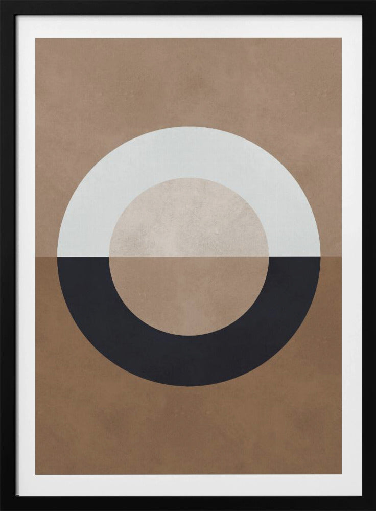 Bruine geometrie 8 | Poster