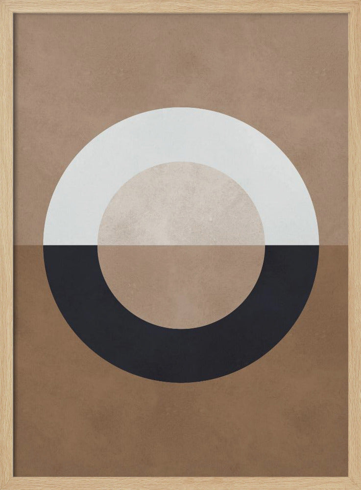 Bruine geometrie 8 | Poster
