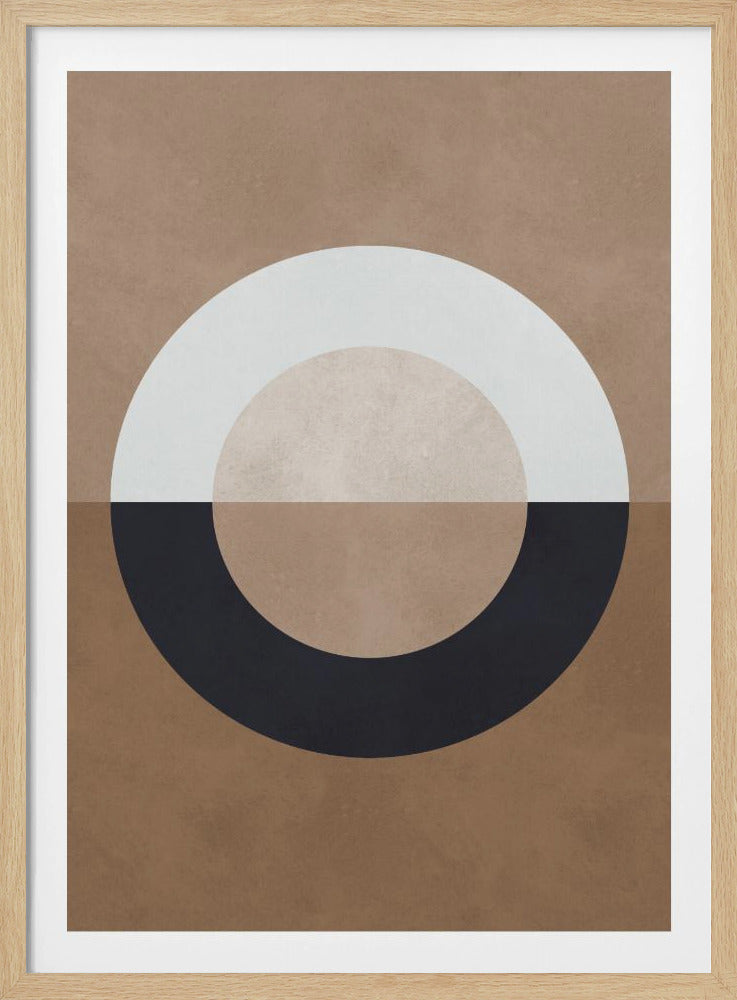 Bruine geometrie 8 | Poster