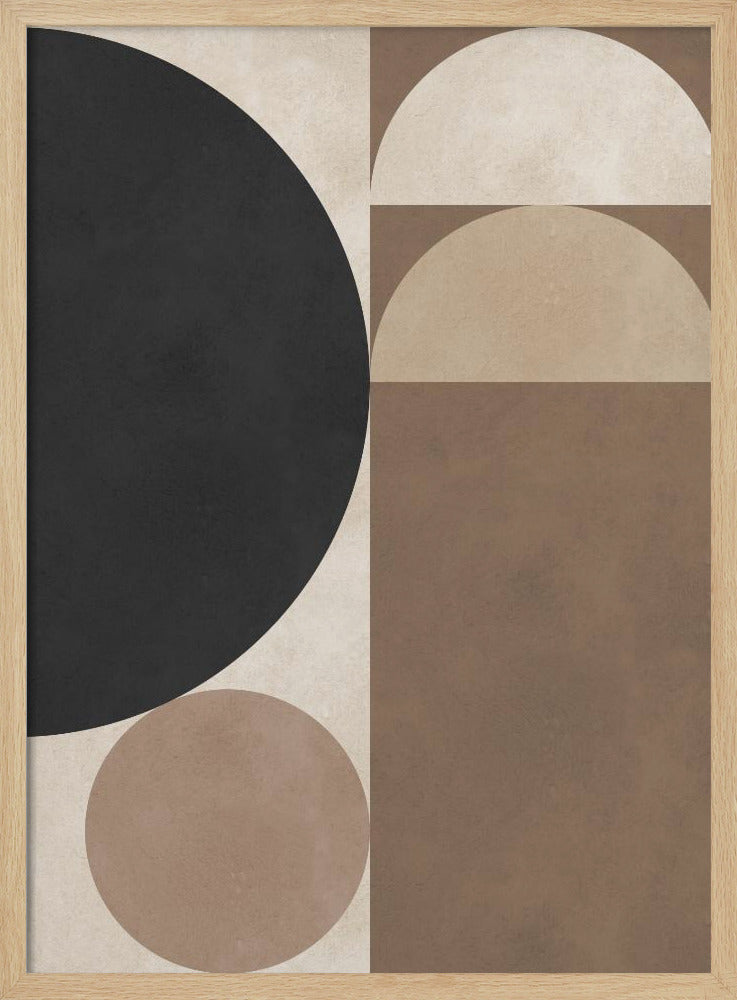 Bruine geometrie 6 | Poster