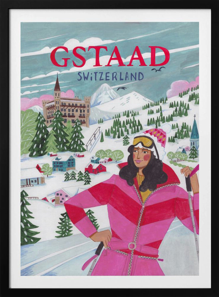 Reisposter Vrouw in Gstaad, Zwitserland | Poster